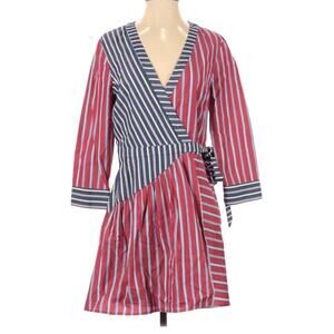 BCBGenerations cotton stripes wrap mini dress S